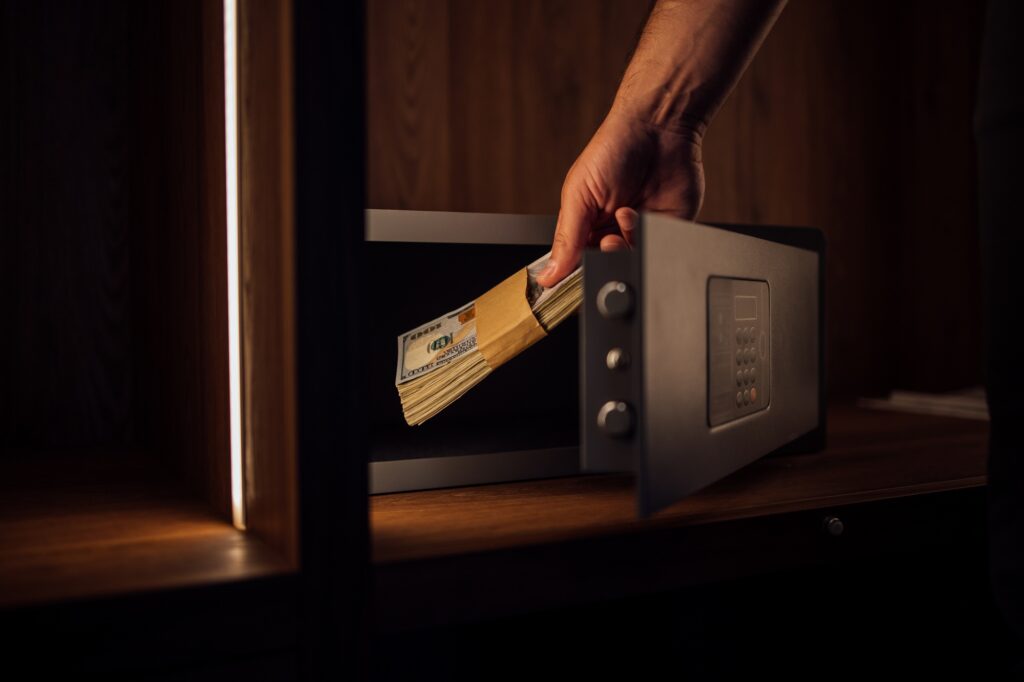 Money, insurance, security and protection concept.